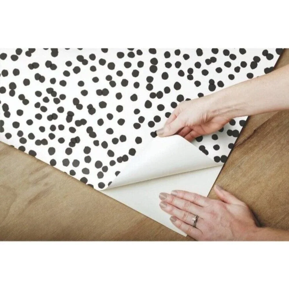 RoomMates Peel Stick Wallpaper Black Confetti Whimsical Statement Accent Wall‎